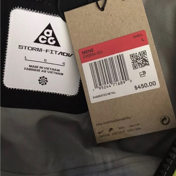 Nike ACG GORE-TEX "Misery Ridge" Full Zip Shell Jacket Men Size L CV0634-011 NEW - Picture 8 of 9